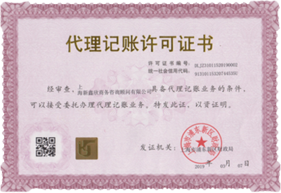 上海新鑫欣 專業代理記賬與工商財稅一站式服務